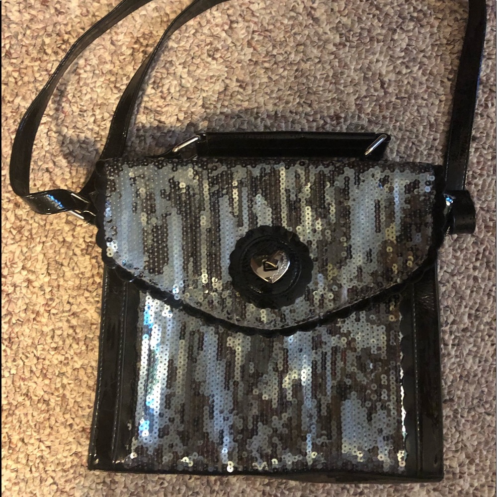 Betsy Johnson silver sequin purse